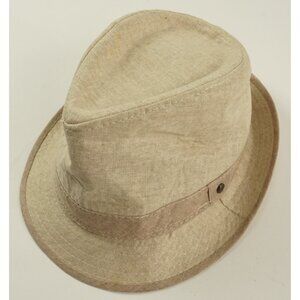Stetson All American Linen Blend Lightweight Woven Summer Fedora Hat Size Medium